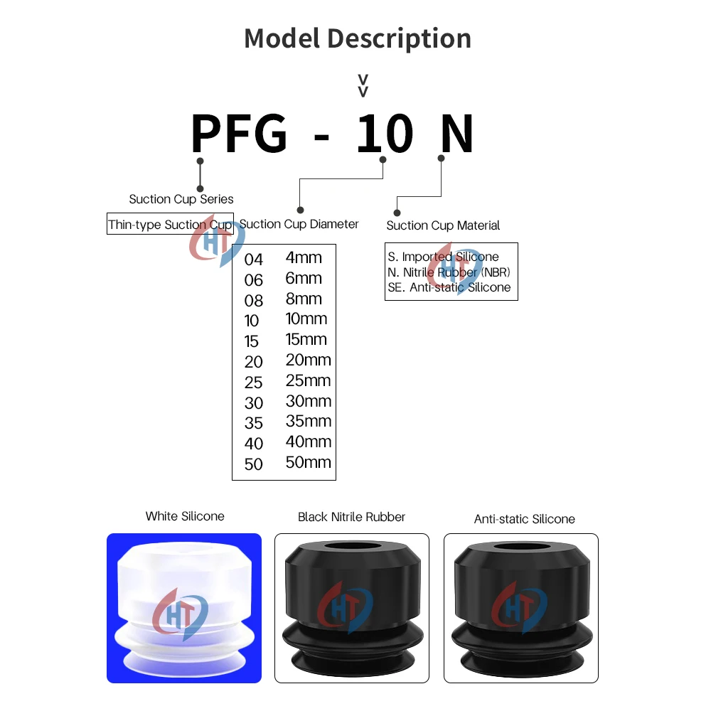 Manipulator Vacuum Suction Cups PJG6/8/10/15/30/40/50/60/70/80 Industrial Pneumatic Silicone Nozzles
