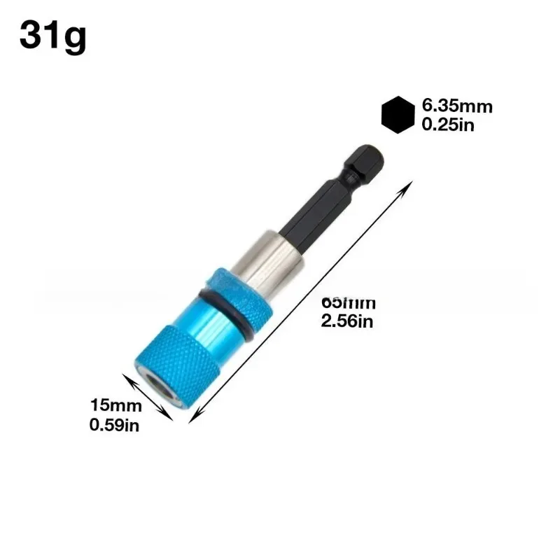 For Adjustable Extension Rod Tool Electric Screwdriver 1/4 Stainless Steel Bit Limit Magnetic Connecting Rod Screwdriver Depth