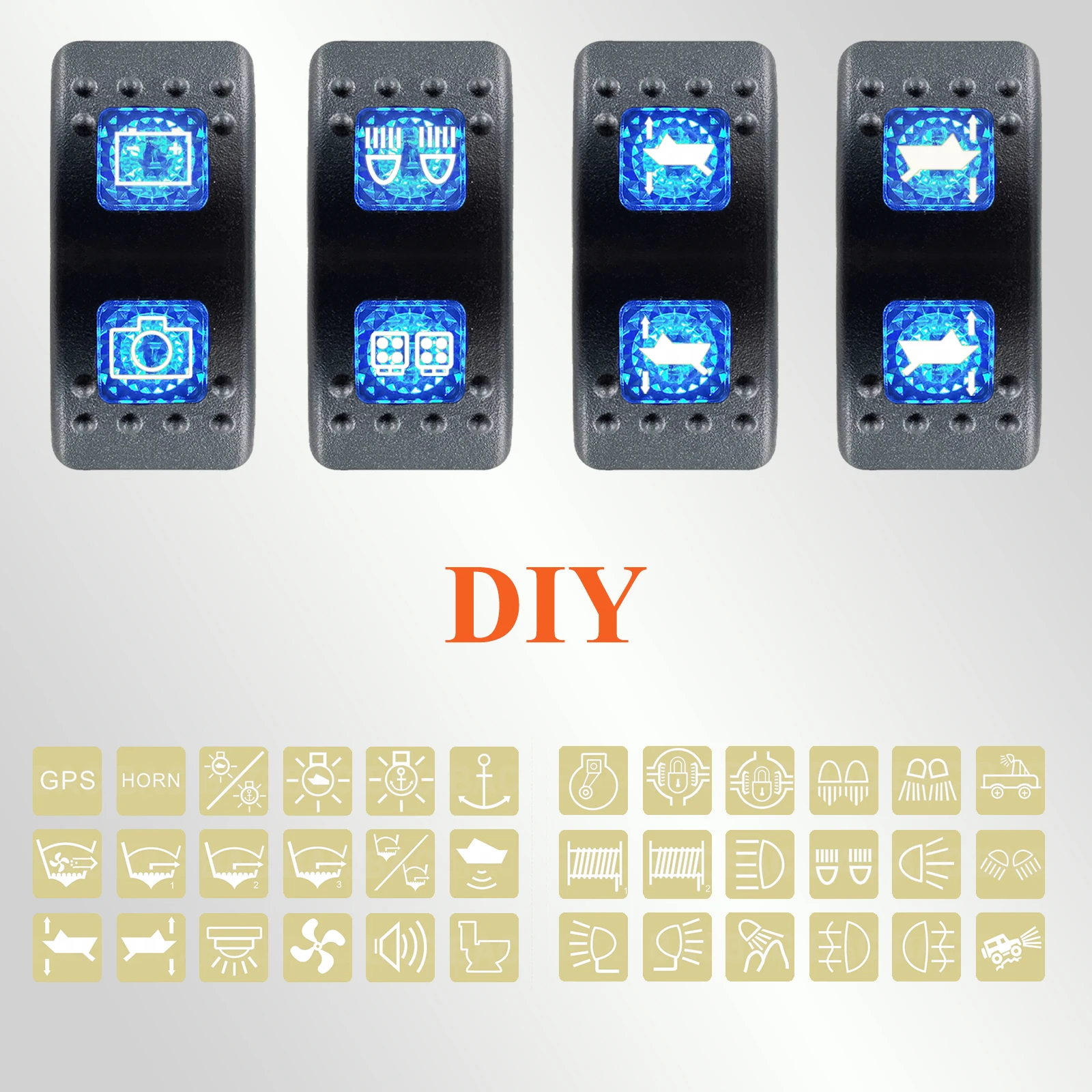 

12 В 24 В синий светодиод 8-контактный DPDT кулисный переключатель 3-позиционный ВКЛ ВЫКЛ/ВКЛ ВКЛ IP67 для лебедки, насоса, стеклоочистителя, лодки, морского автомобиля, грузовика, внедорожника 4x4