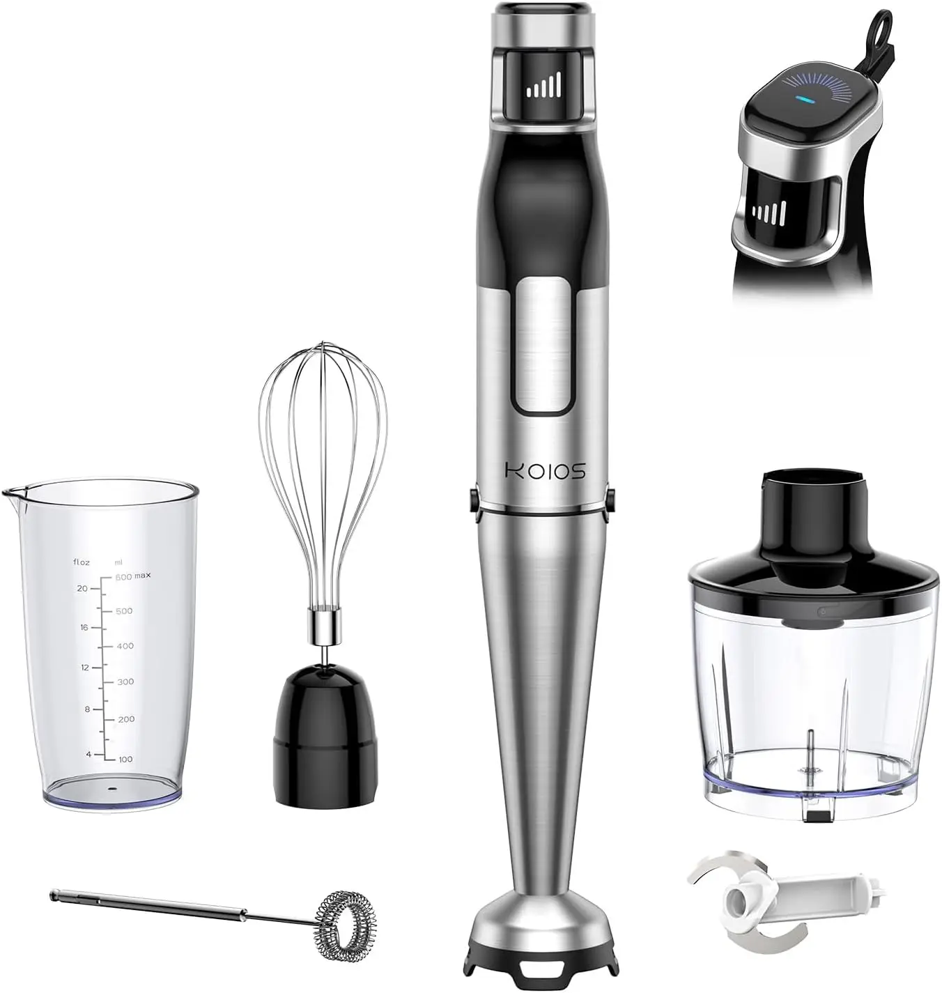

Handheld Immersion Blender 1100W, 5-in-1, Stainless Steel Shaft, for Soup, Baby Food, Smoothies