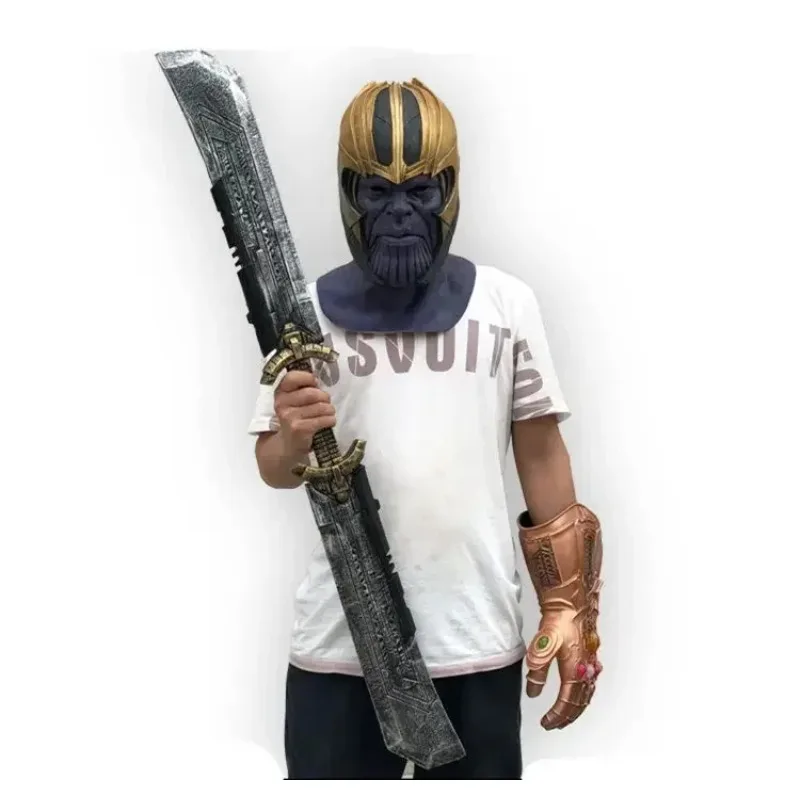映画周辺機器 Thanos マスクヘルメット両刃の剣ロールプレイング小道具スーパーヒーローパーティーステージショー小道具コスプレアクセサリー