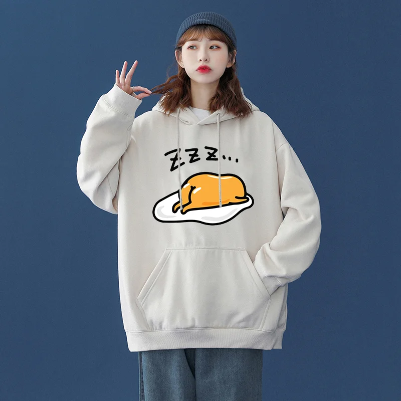 Sanrio Gudetama Men Women Hoodies Casual Hip Hop Streetwear Long Sleeves Sweatshirts Boys Girls Autumn Tops Coats Sanrio Keroppi