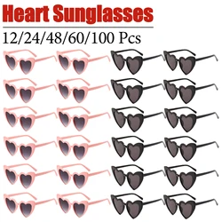 12-100 Pcs Heart Sunglasses Wedding Favors for Guests Bridal Bachelorette Party Gifts Vintage Heart Glasses Birthday Party Favor