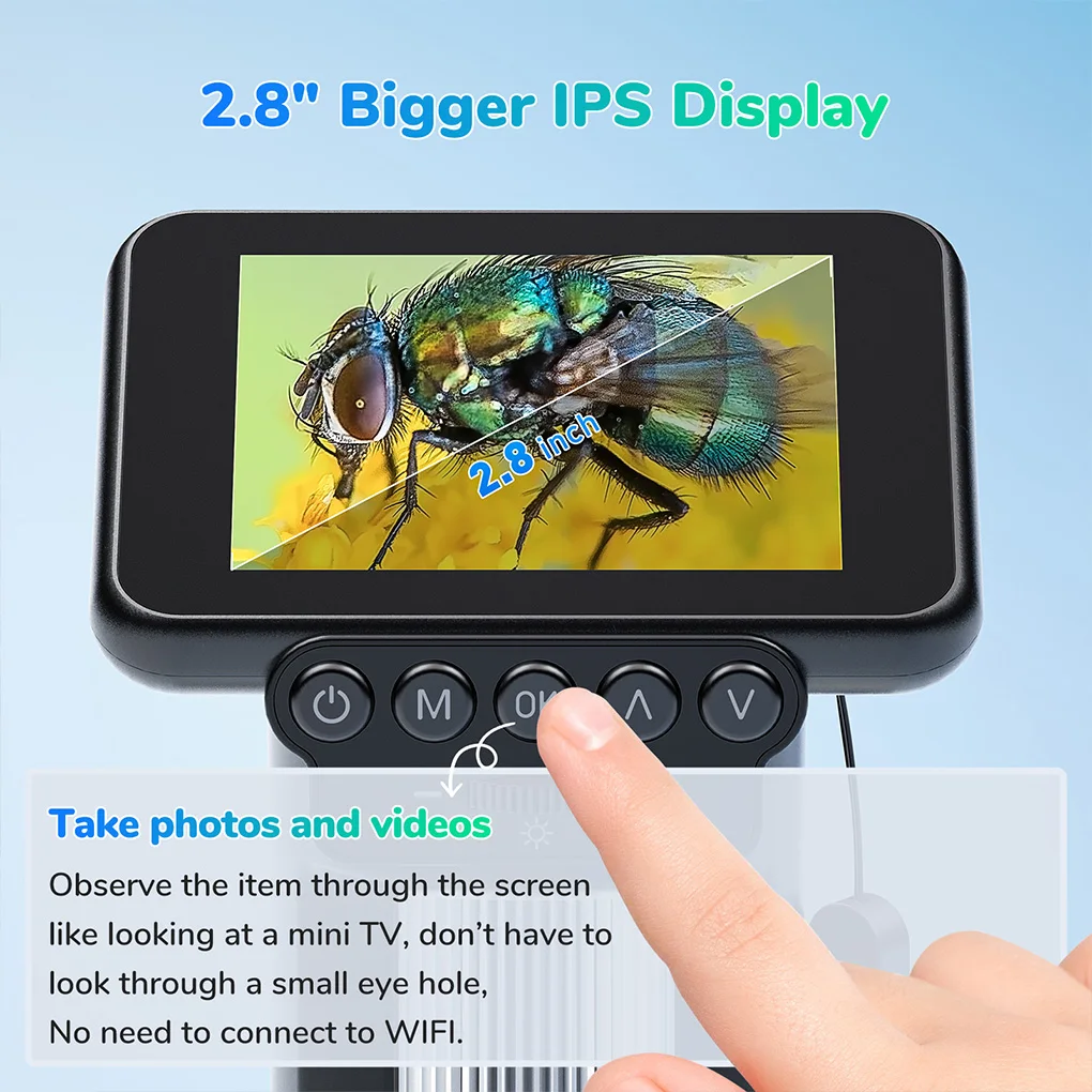 Portable 2.8" LCD Screen Pocket Microscope Kit for Kids USB Coin Magnifier Handheld Microscope For Kids