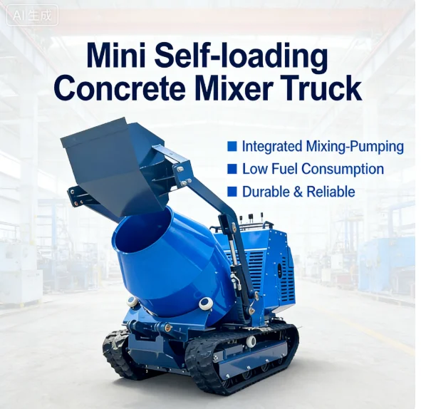 

YG Customized Mini Self-Loading Concrete Mixer Dumper Skid Steer Track Loader With Moving Tread Small Dump Bucket Loader