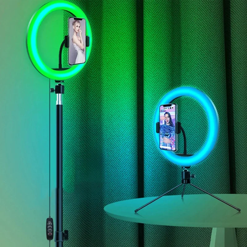 26cm 10inch Ring Lamp with tripod Dimmable Selfie Ring Light with Stand Color Annular Tube photographic lighting For Live Studio