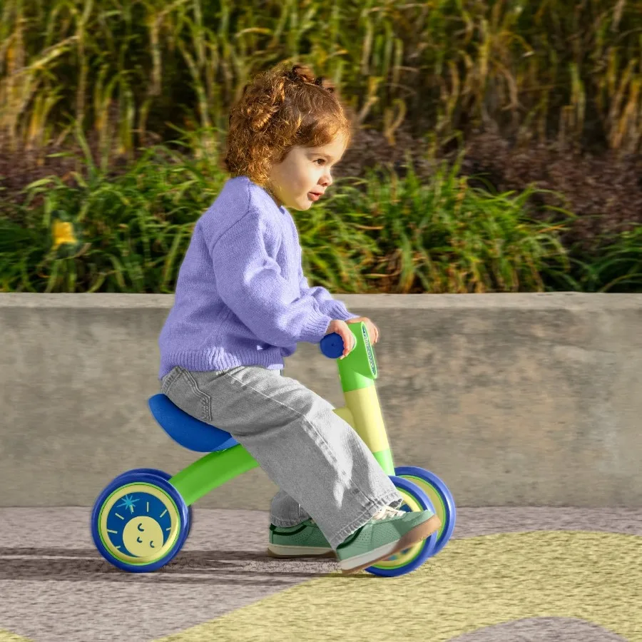 Bounce Balance Bike Four Wheels Ride on Indoor and Outdoor Lightweight Ages 12-24 Months