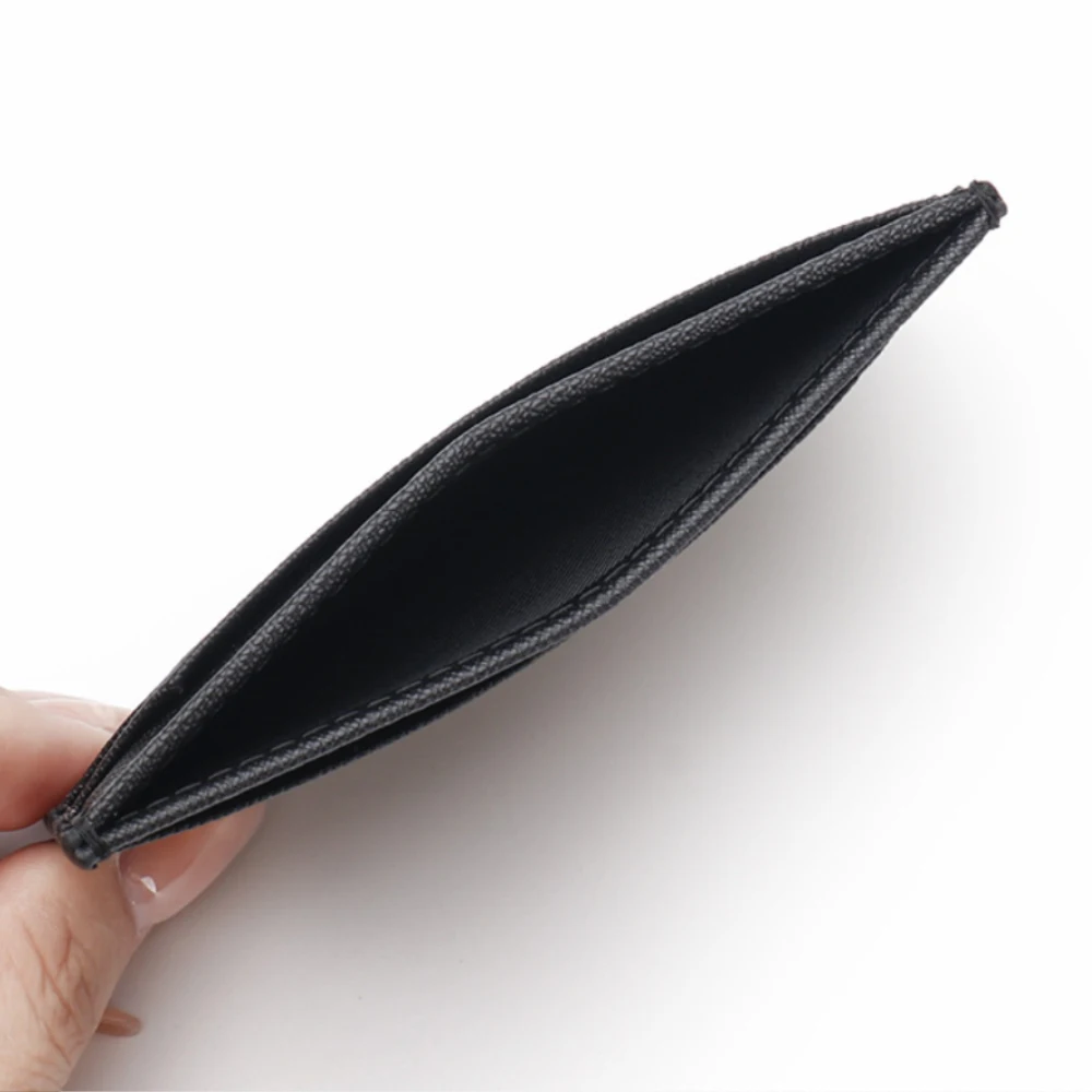 Genuine Leather Saffiano Business Card Holder 4 Card Positions 1 Cash Clip High-end Minimalist Design