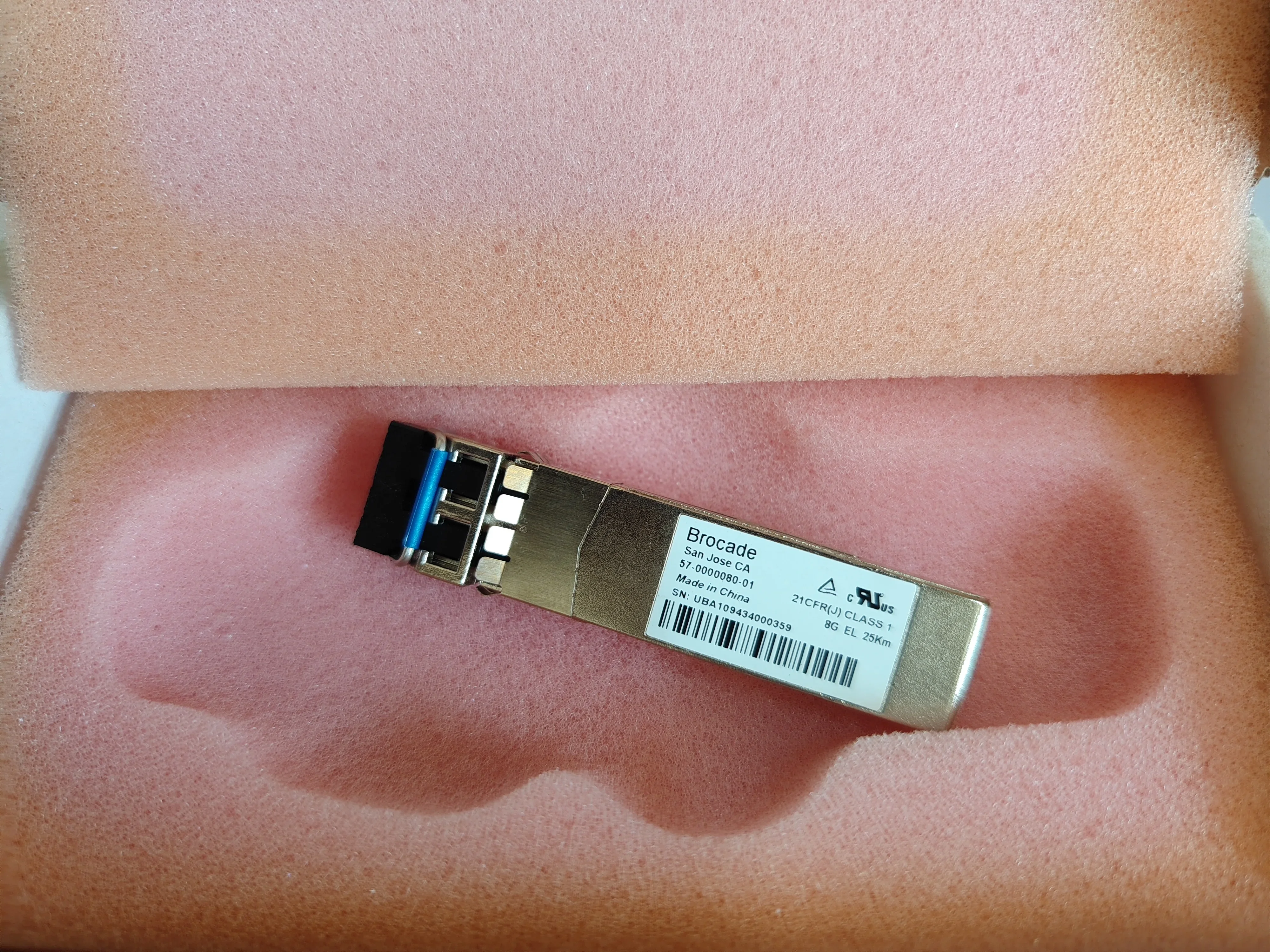 brocade Transceiver 25KM 8GB SFP 57-0000080-01 8G 25km LW SFP+ 6510,6505,5300,5100,300,Encryption Single Module Optical Fiber