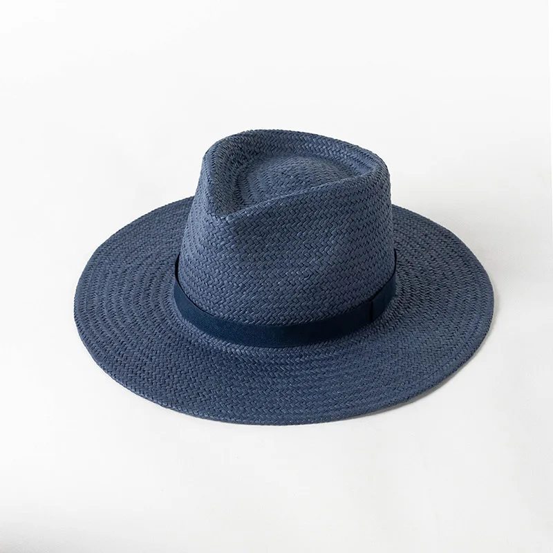 Spring Summer New Fashion Casual Women Men Caps Panama Jazz Paper Straw Hat Outdoor Vacation Sun Protection Sun Beach Boater Hat