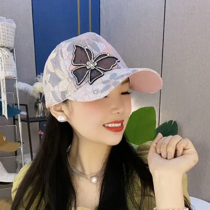 Summer New Mesh Breathable Cap Personalized Internet Celebrity Butterfly Printing