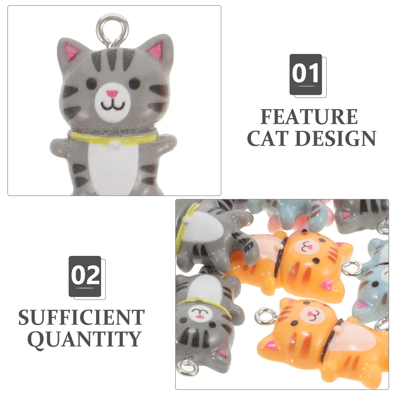 

Resin Kitten Jewelry Hanging Cat Charm Bulk Charms for Making Charmss Earrings Cute Necklace Kawaii