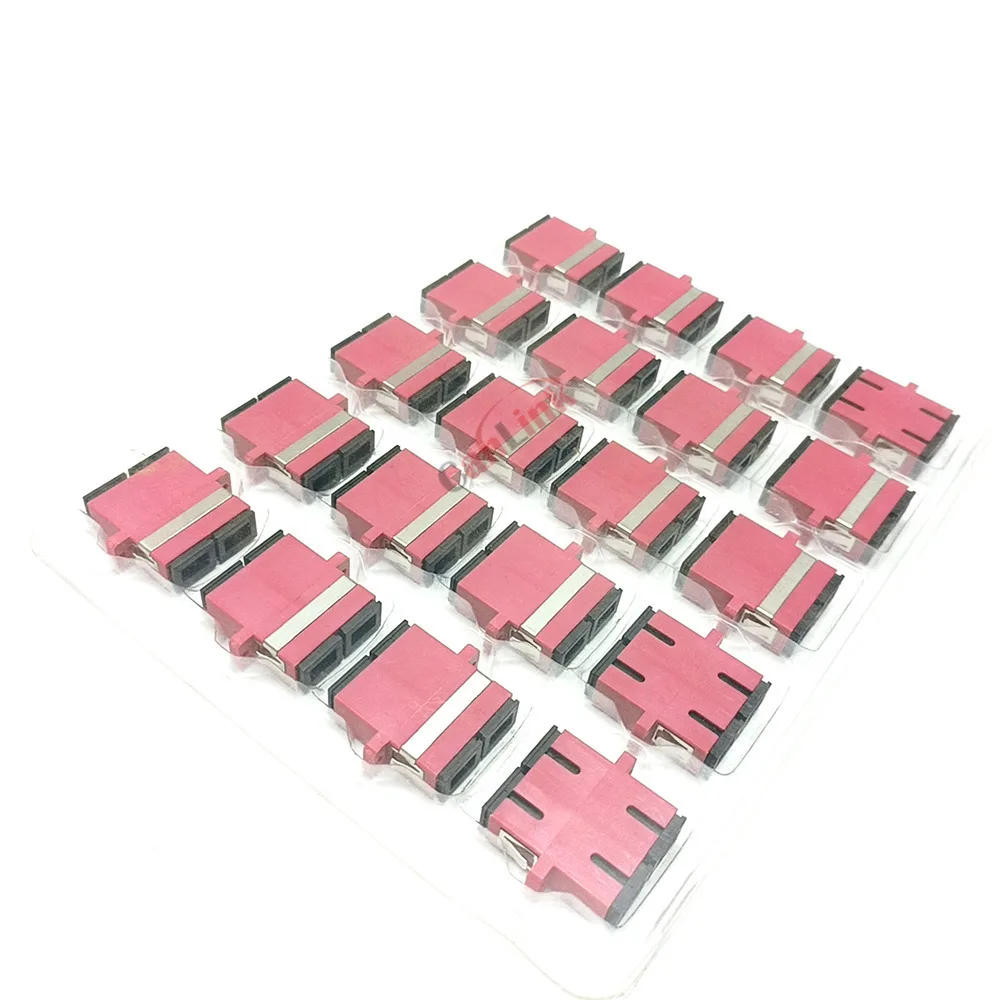 10pcs Fiber Optic Connector SC UPC Fiber Adapter Multimode Duplex OM1 OM3 OM4 Multi Mode Duplex Telecom SC Optic Fiber Coupler