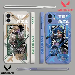 Valorants Game Character Art Phone Case For iPhone 15 14 13 12 11 Pro Max Mini X XR XSMAX 8 7 Plus Soft Liquid Silicone Cover