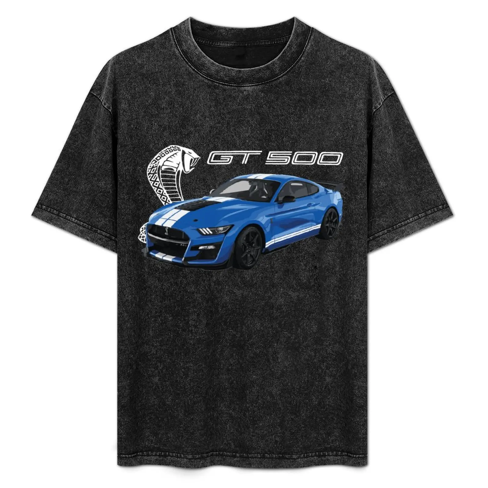 

GT500 Mustang shelby cobra velocity blue T-Shirt baggy shirts vintage Luxury man basketball graphic tees mens clothes