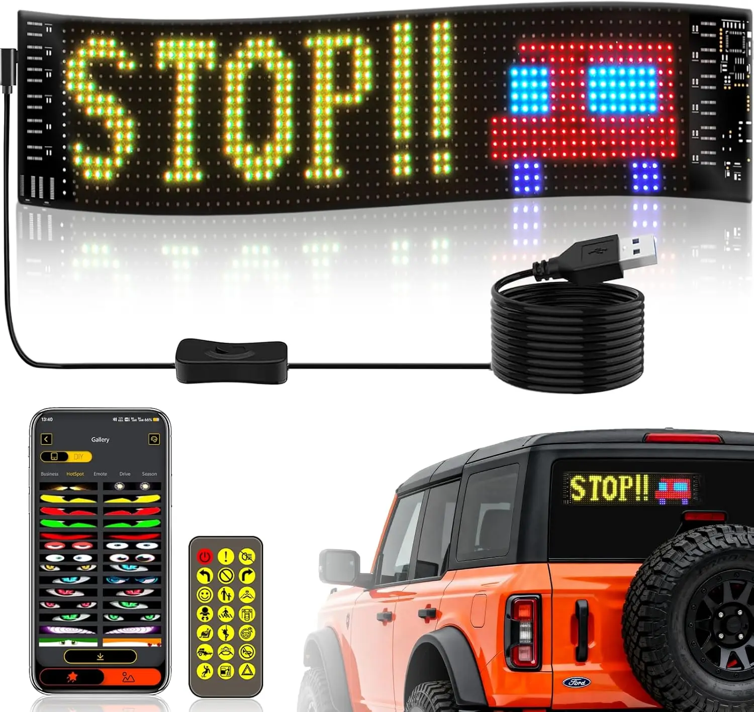 Led Car Sign Flexib…