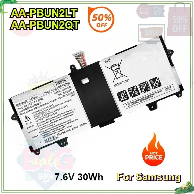 

New AA-PBUN2LT AA-PBUN2QT Laptop Battery for Samsung 900X3L-K01 900X3L-K04 NP900X3L-K02CN NT900X3L-K35M 7.6V 30Wh