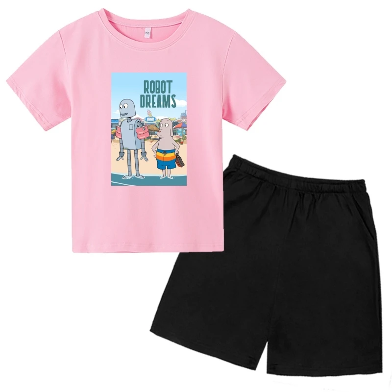 

Детская футболка Robot Dreams Film Europe, шорты, футболки для мальчиков и девочек, комплекты одежды Inspector Sun and the Curse of the Black Widow