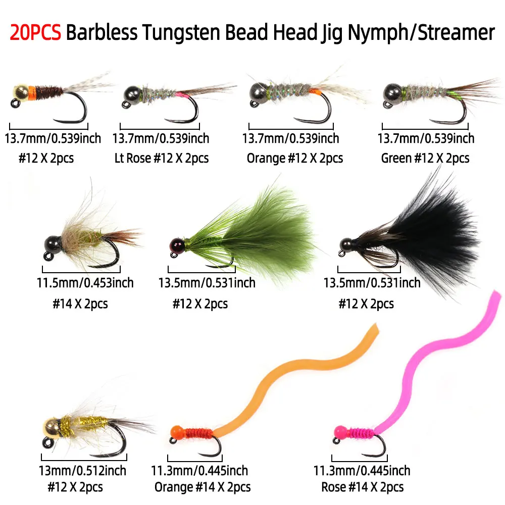 Bimoo Ninfas Jig Perdigón sin muerte – Cabeza tungsteno para trucha - imagen 5