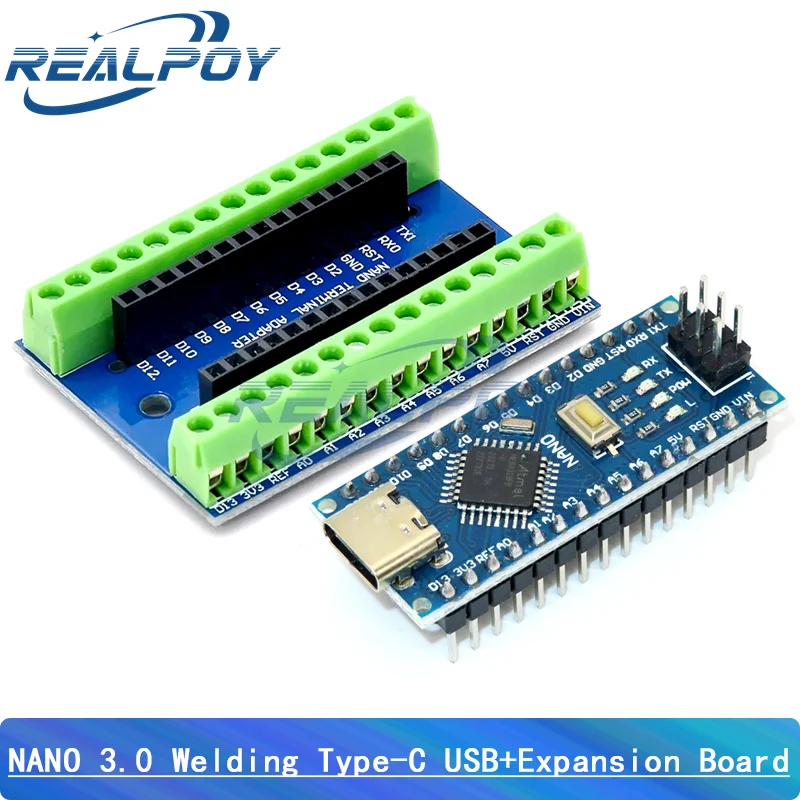 NANO V3.0 3.0 Controller Terminal Adapter Erweiterungsplatine Einfache Erweiterungsplatte für Arduino AVR ATMEGA328P