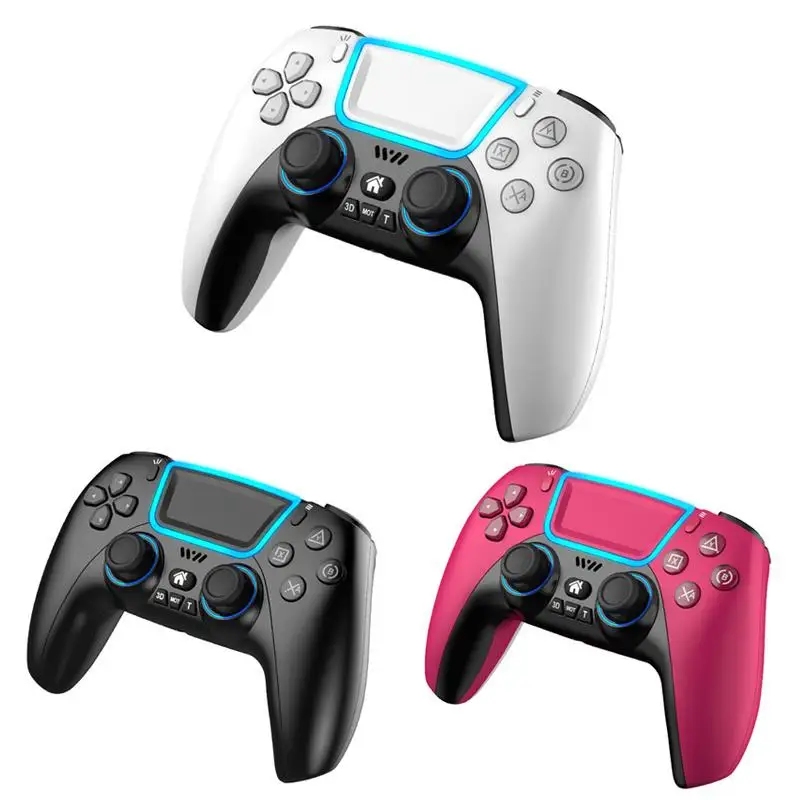 Top Wireless BT Game Controller Gamepad con RGB Light Touchpad Back Key Support 3D Joystick for PS3 PS5 PS4 Android Switch PC