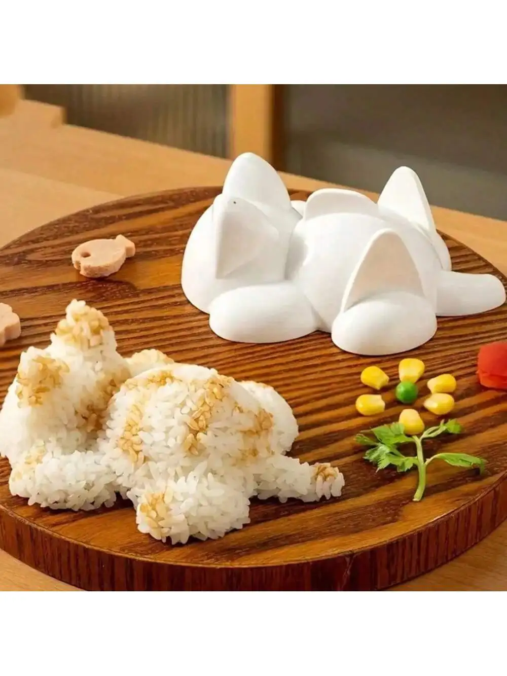 1 unidade de molde de sushi em formato de gato, molde criativo para fazer bolinhos de arroz, caixa bento portátil para sushi ao ar livre, almoço para piquenique