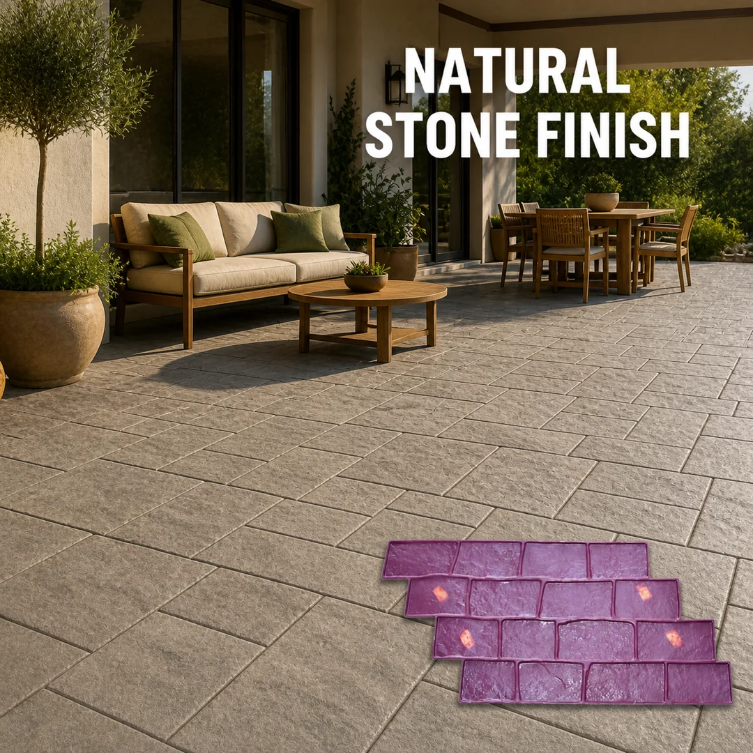 Running Bond Stone Concrete Stamp Mold – Rectangular Paver Texture Mat