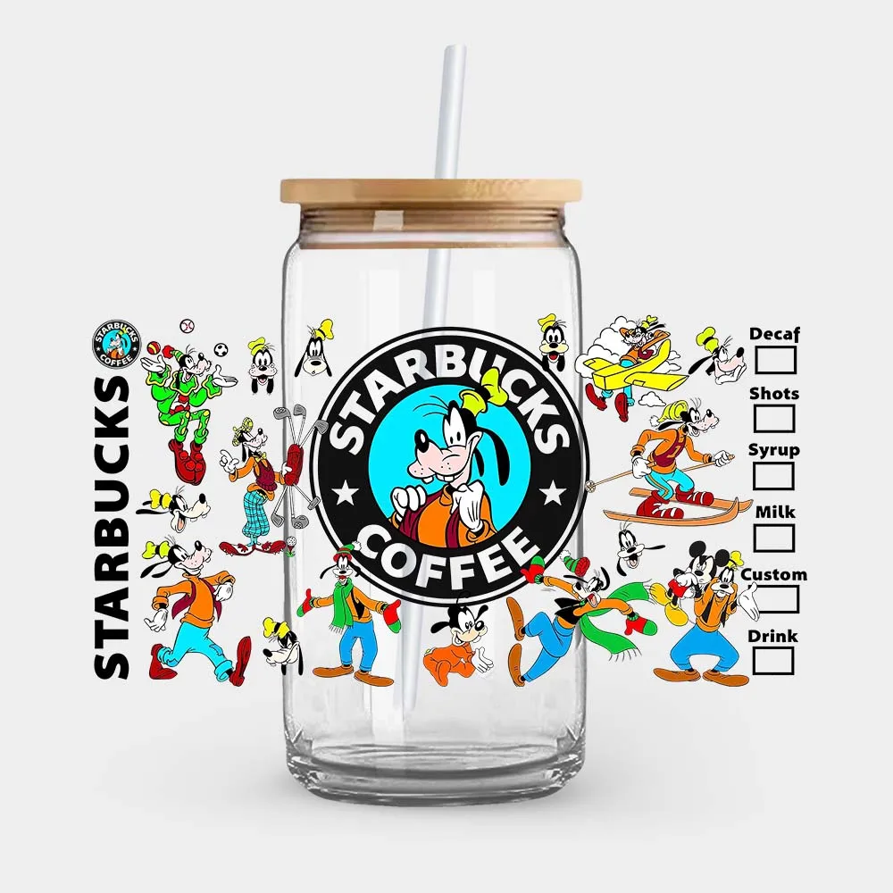 قهوة ميكي ، الهالوين ، اليقطين ، يودا ، ويني ذا بو ، فوق بنفسجية ، ملصق نقل dtf ، ذاتي اللصق ، مصنوع بشكل فردي #4