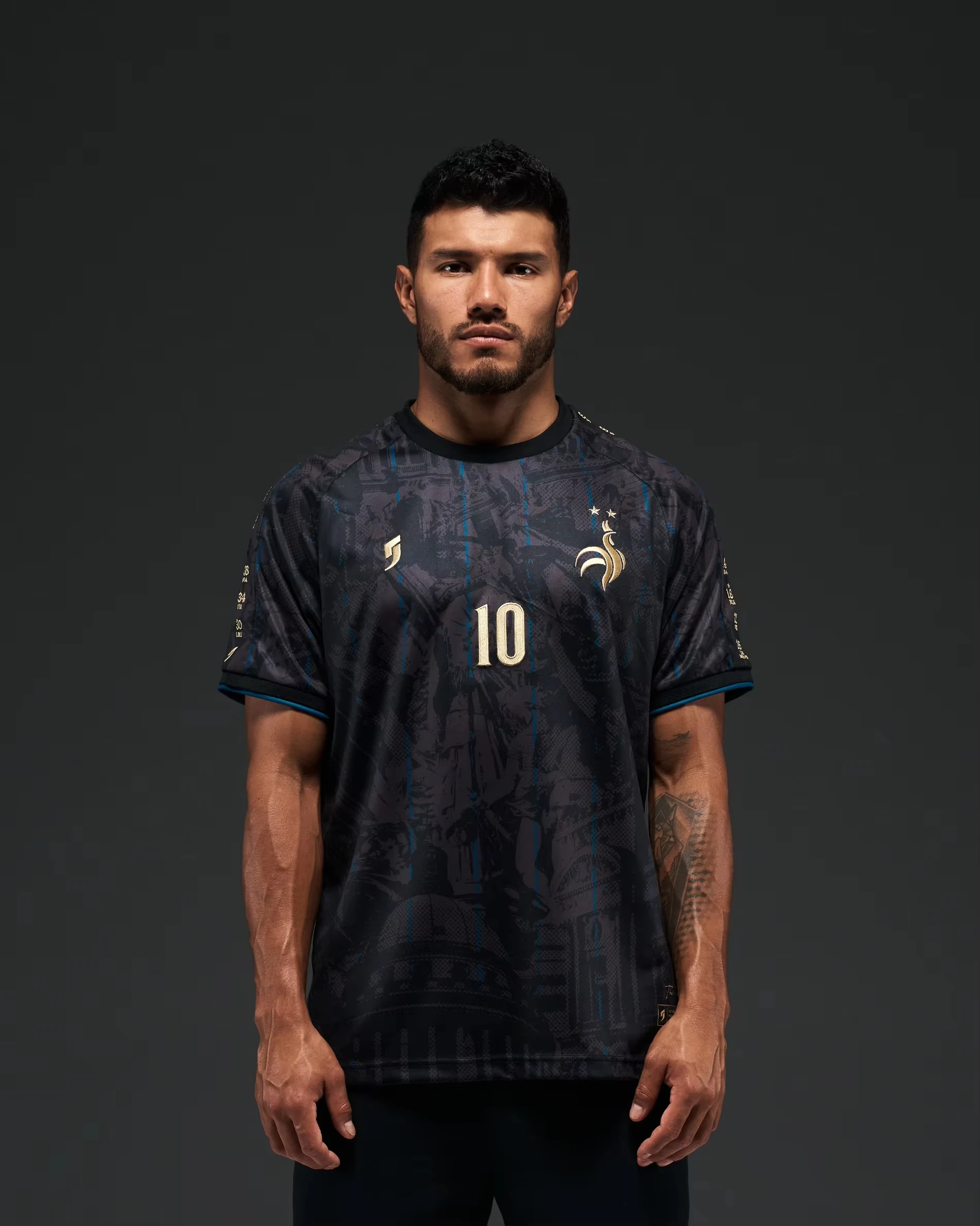 Assisting World Football Events, French Creative Concept Jersey, Summer Jersey Designed for Solo Use, 3D Printed jersey soccer
