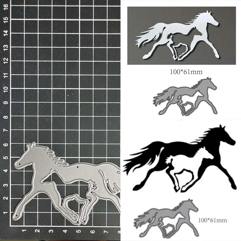 

Animal Horse Metal stencil mold Cutting Dies decoration scrapbook die cuts Album Paper Craft Embossing DIY Card Crafts