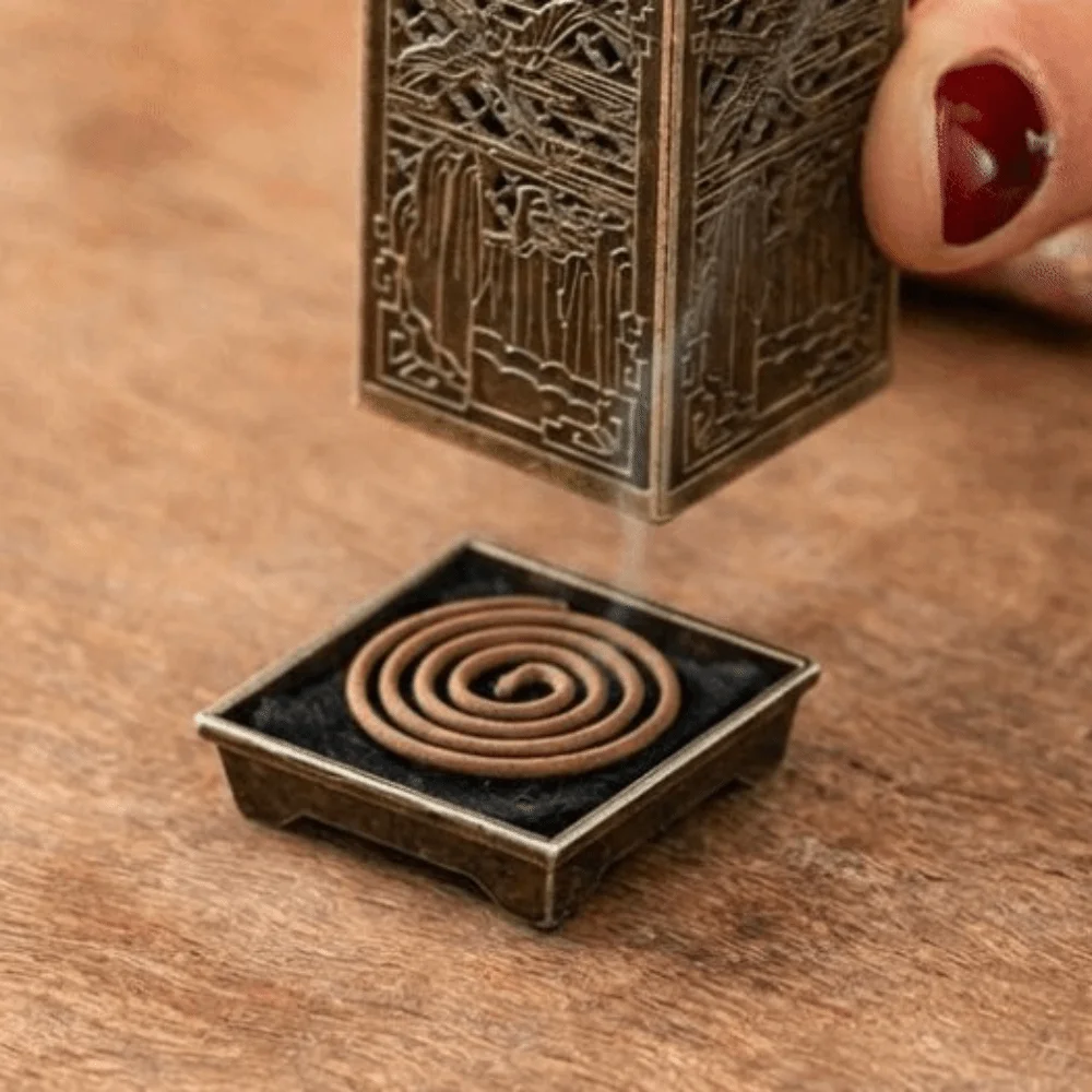 Durable Square Incense Stick Burner Vertical Hollowed Out Small Incense Censer Aroma Burner Office Decoration