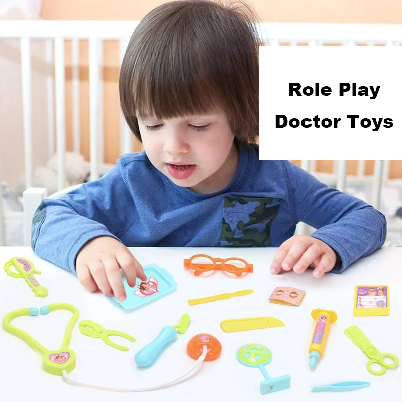 1 Set Children's Doctor Play House Toys Portable Medicine Box Set Estetoscópio Meninas Meninos Crianças Brinquedos Educativos