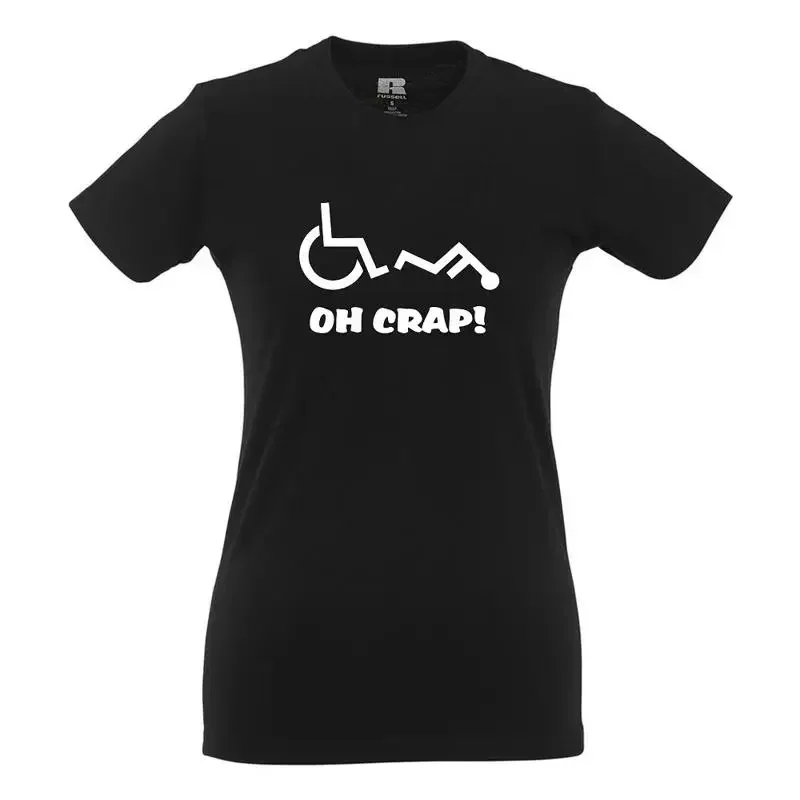 Wheelchair Oh Mist  Fun  Funny  Sayings  Girlie Shirt