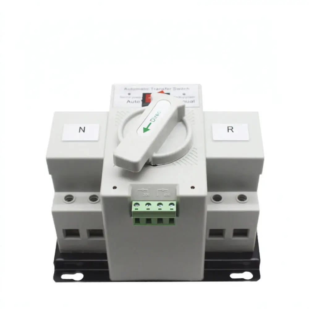 Dual Power Changeover Switch For ZGNALI 63A 2P Mini Automatic Transfer System Single Phase Power Backup Circuit Protector Unit