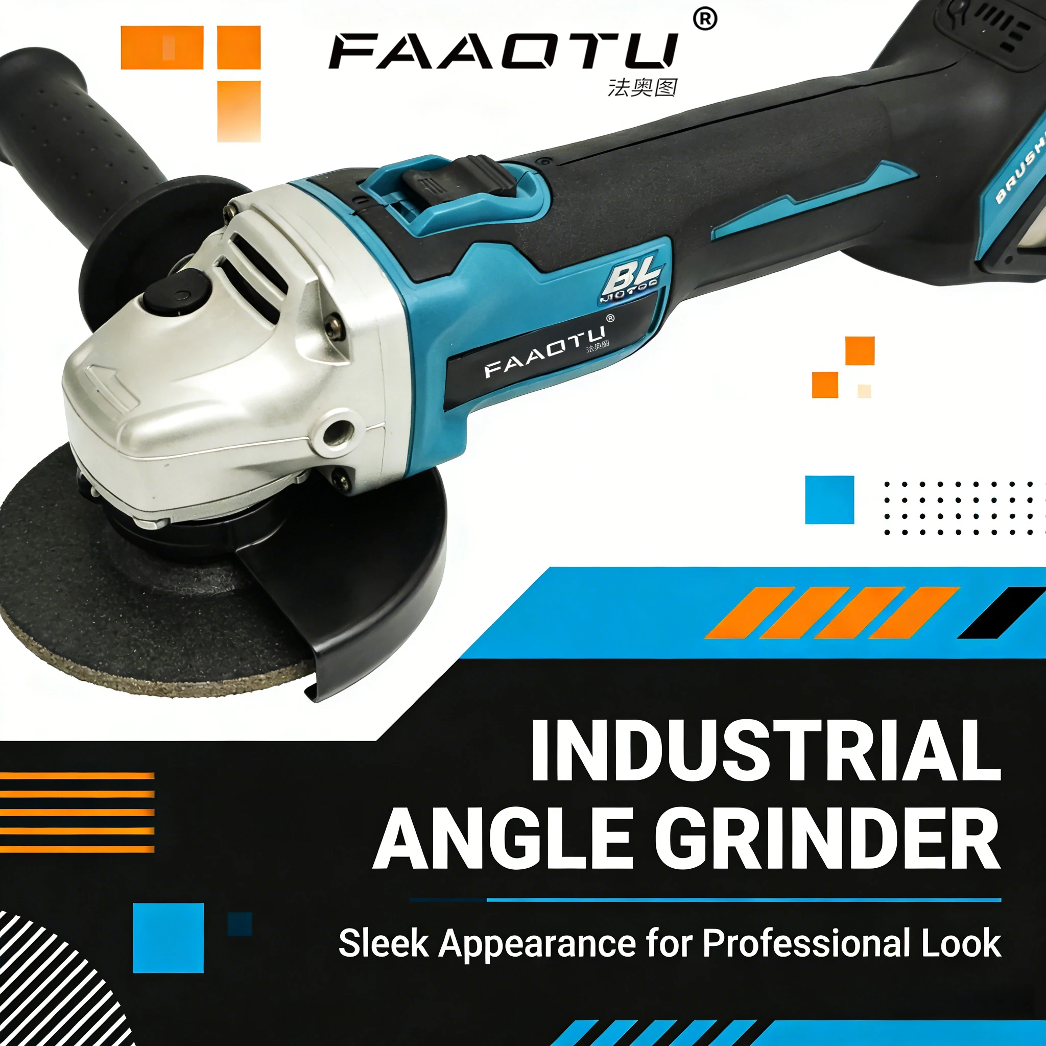 

FAAOTU DGA504 18V 125mm Angle Grinder Lithium Battery Brushless High Power Industrial Grade Angle Grinder Cutting for MT battery