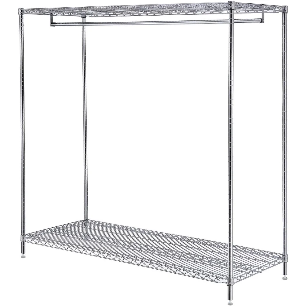 

Nexel 2-Shelf Garment Floor Coat Rack, 24" D x 60" W x 63" H