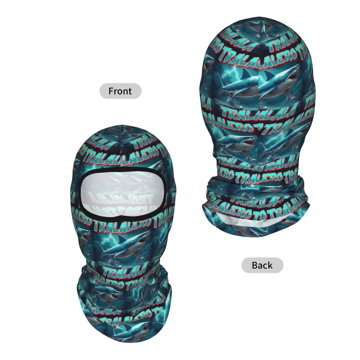 Tralalero Tralala Bootleg Brainrot Breathable Thin Balaclava Full Face Mask Sun Protection Neck Gaiter For Motorcycle Fishing