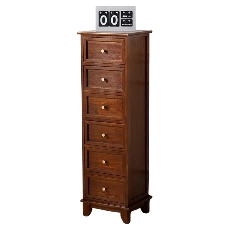 

Тумба-комод из массива дерева для гостиной, узкий шкафчик для хранения, прикроватная тумбочка для спальни, мини-шкафчик