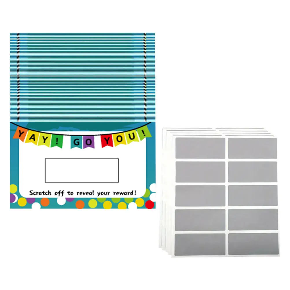 

50 Sheets Blank Card Scratch Off DIY Fake Tickets Paper Circus Student Birthday Reward Party Supplies Mini Cards