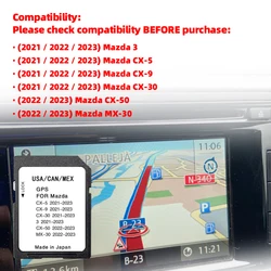 2023 Navigation System SD Card USA/CAN/MEX Sat Navi for Mazda 3 CX-5 CX-9 CX-30 MX-30 CX-50 GPS Update Maps Version