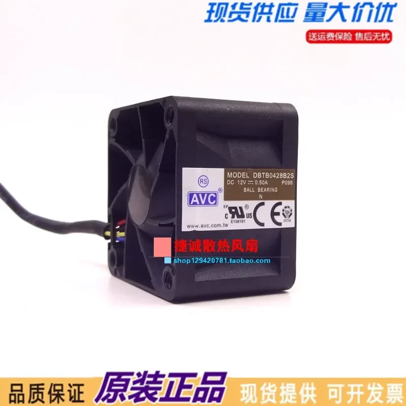 Original AVC DBTB0428B2S DC12V 0.50A 4028 4-wire PWM Cooling Fan for Temperature Control