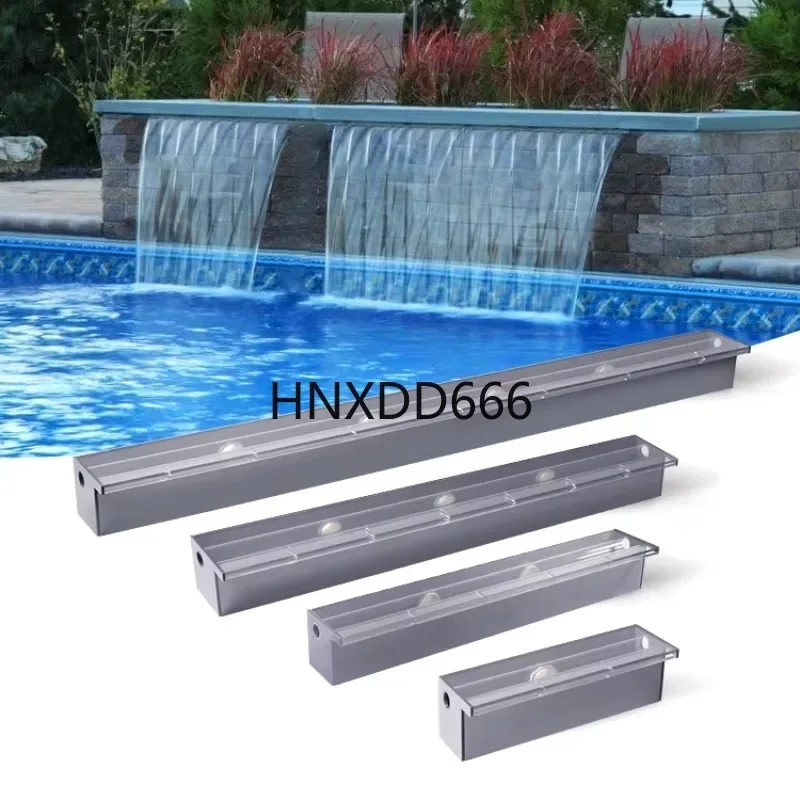 Pool Waterfall Wall Water Fountain Decoration Sheer Acrylic Water Blade Water Cascade Descent With Led Light For Garden Hotel