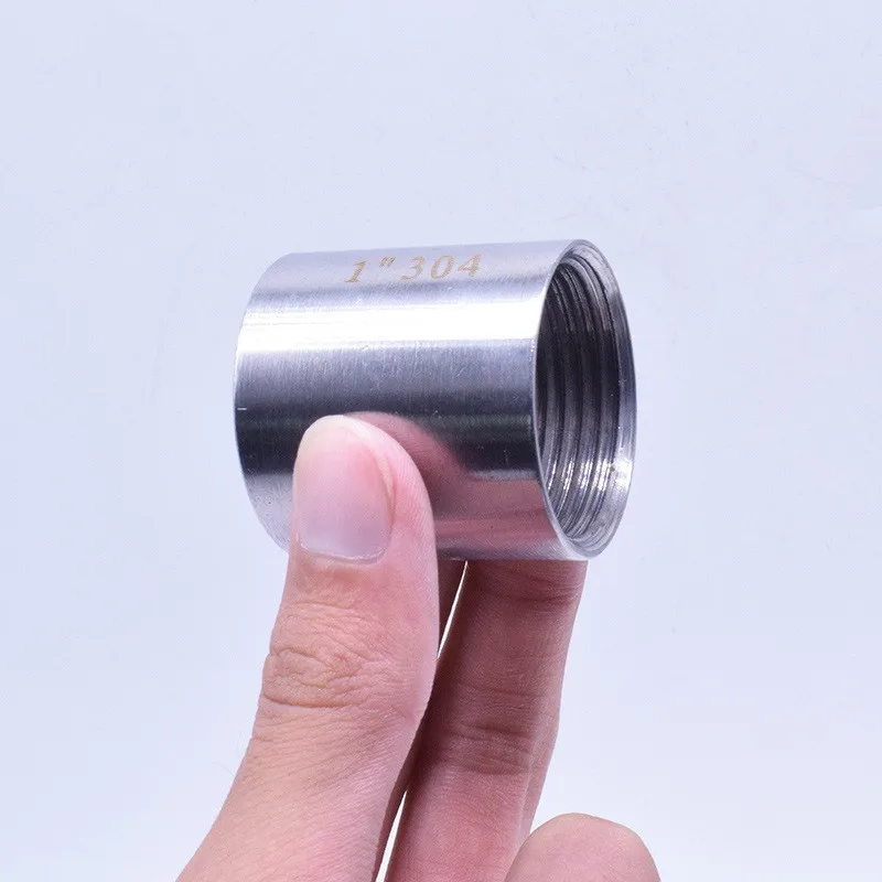 1pc 304 Raccordo per tubo dell'acqua in acciaio inossidabile 1/8 "1/4" 3/8 "1/2" 1 "1.2" 1.5 "2" 2.5 "accoppiamento rotondo dritto filettatura femmina
