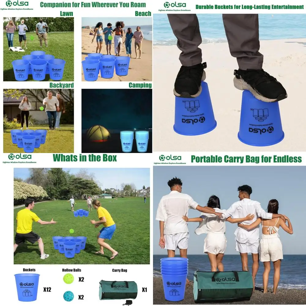 

Olsa Giant Yard Pong Outdoor Games, Classic Toss Games for Beach Camping Lawn Backyard Party, Indoor Outdoor Game for Adults (Bl
