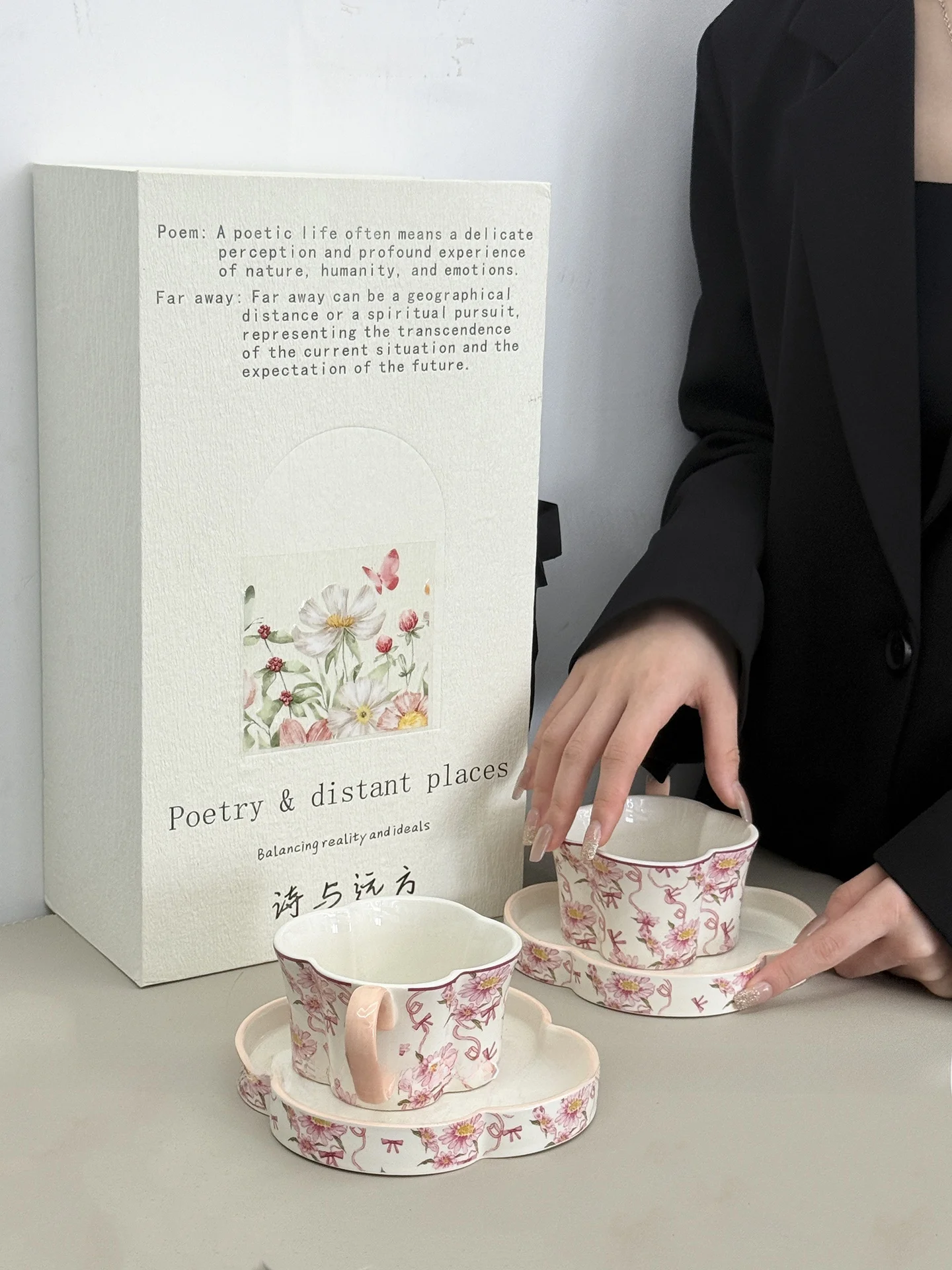 Charming Orange Ceramic Coffee Cup And Plate Set Gentle Style Afternoon Tea Latte Cup Small Gift Set Includes Stirring Spoon