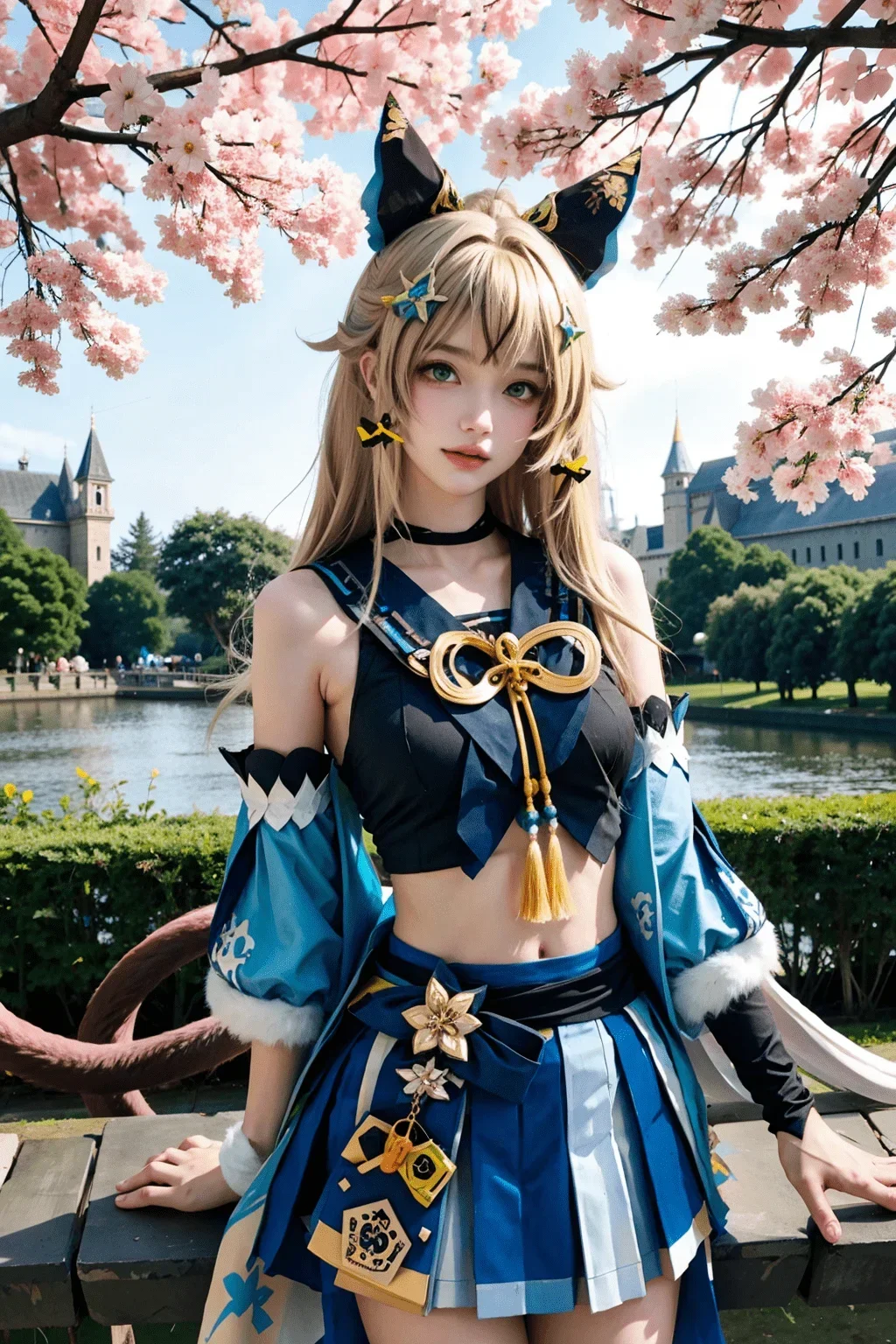 CosplayKirara 코스프레 의상 Genshin Impact Kirara 의상 Kirara Ears Tails Suit 여성 가발 게임 할로윈 카니발 파티 Outfi