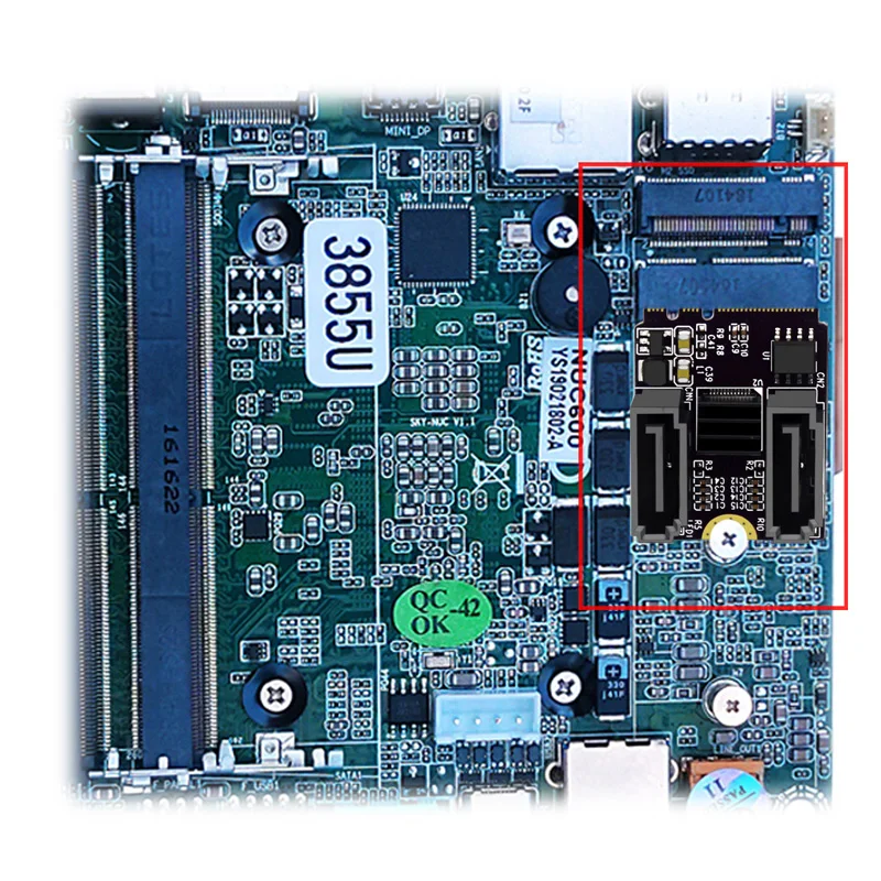 M2 To SATA 3.0 Expansion Riser Card KEY A + E WIFI M.2 To SATA Hard Disk Adapter Card Without Driver Installation