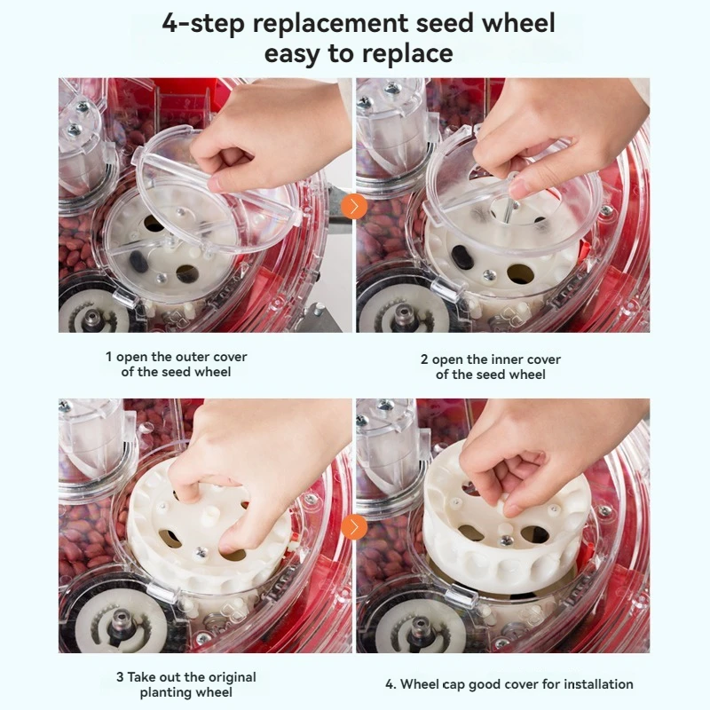 Multi-function Hand-push Seeder Seed Planting Tool On-demand Precision Planter Gardening Planting Wheeled Planter Film-Pressing