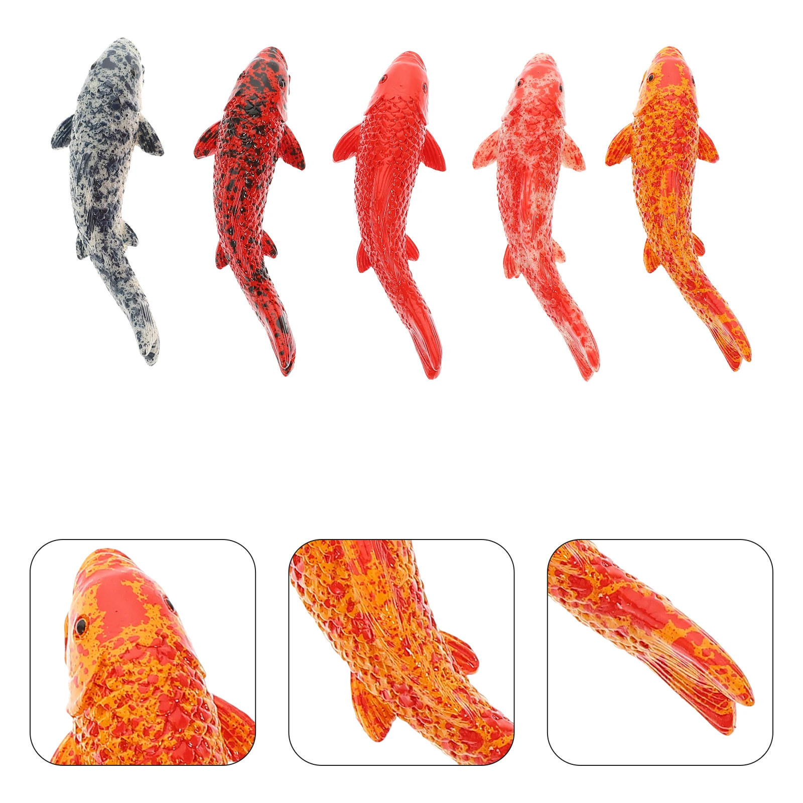 

20pcs Koi Decorations Realistic Resin Fish Tank Supplies Compact Figure Home Aquarium Toy MiniatureDecoration