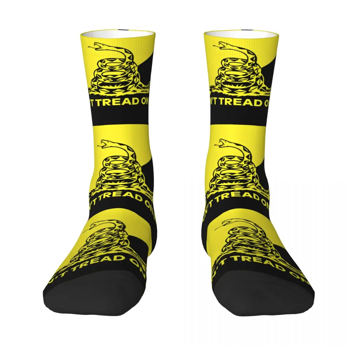 Funny Crazy Sock for Men Ancap Gadsden Flag Harajuku Breathable Pattern Printed Crew Sock Novelty Gift